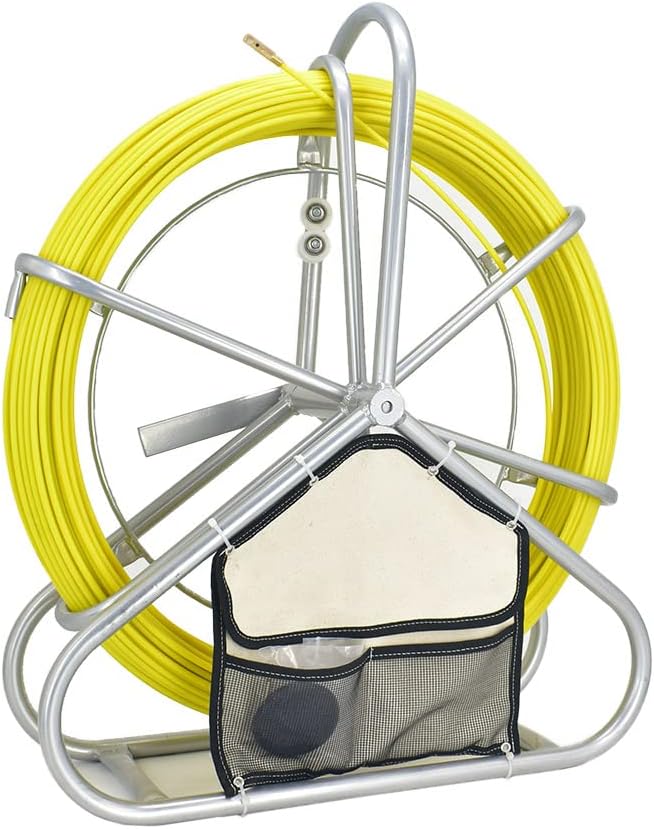 Obluesky 6MMX130M Tirage De Câble Fibre De Verre Tige de canne Rodder Fiberglass Tirer le câble de fil de pointe Rouler le ruban de poisson