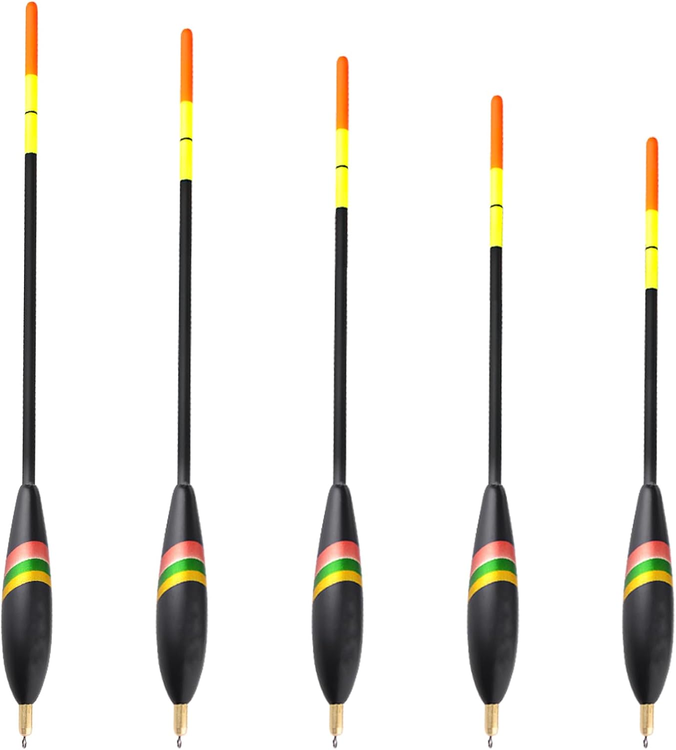 Ensemble de 5 flotteurs de pêche Waggler 4g-8g avec 2g pré-soufflées - Idéal pour la pêche en Eau Douce