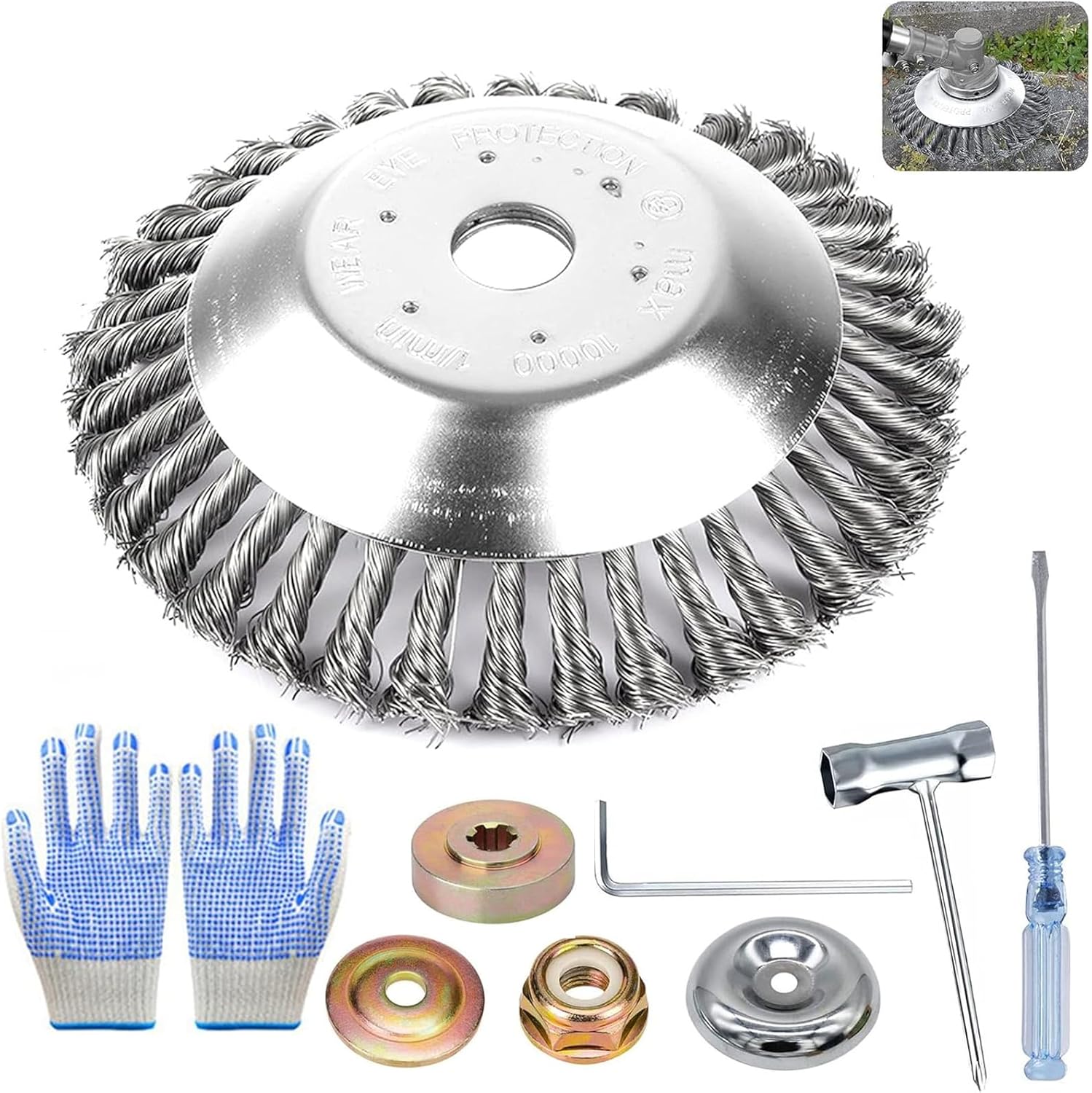 Brosse anti-mauvaises herbes pour débroussailleuse, 150 mm x 25,4 mm - Brosse métallique pour débroussailleuse, débroussailleuse, débroussailleuse Grobdraht 6 inch