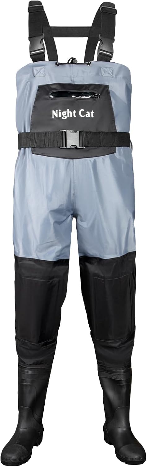 Waders Pêche Homme: Cuissardes Peche Femme Imperméable Respirant avec PVC Bottes UK 7/EU 41 Bleu