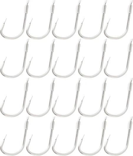 SG Store Lot de 20 petits hameçons sans ardillon avec ligne de 45 cm pour pêche à l'herbe, crucian, carpe #2 : 0,7 x 14,2 mm