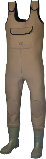 Shakespeare Sigma Wader en néoprène imperméable avec bottes à semelle à crampons pour homme et femme gris/vert EU 44 - UK 10 -US 11