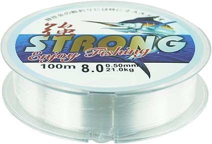 0.5mm/100m Fil de Pêche Monofilament en Nylon Transparent,Fil de Peche Monofil,Ligne de Pêche en Nylon Solide,pour Truite,Carpe,Poisson,Sandre Ou des Décorations Suspendues