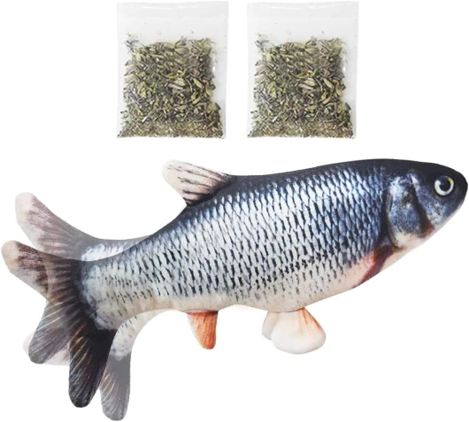 Cataire Jouets de Poisson Interactif pour Chats, 30 cm Réaliste en Peluche Simulation Électrique Poisson, Rechargeable La Santé Flop Poissons Chat Jouet Chew Bite Fournitures Pour Chat Kitty Chaton