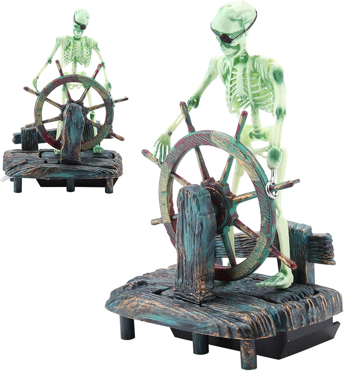 Ornement D'aquarium, Squelette Actif À Air Comprimé Ornement De Capitaine Pirate Décoration De Paysage D'aquarium Décoration D'aquarium Amusante pour Aquarium d'eau Douce Et d'eau Salée