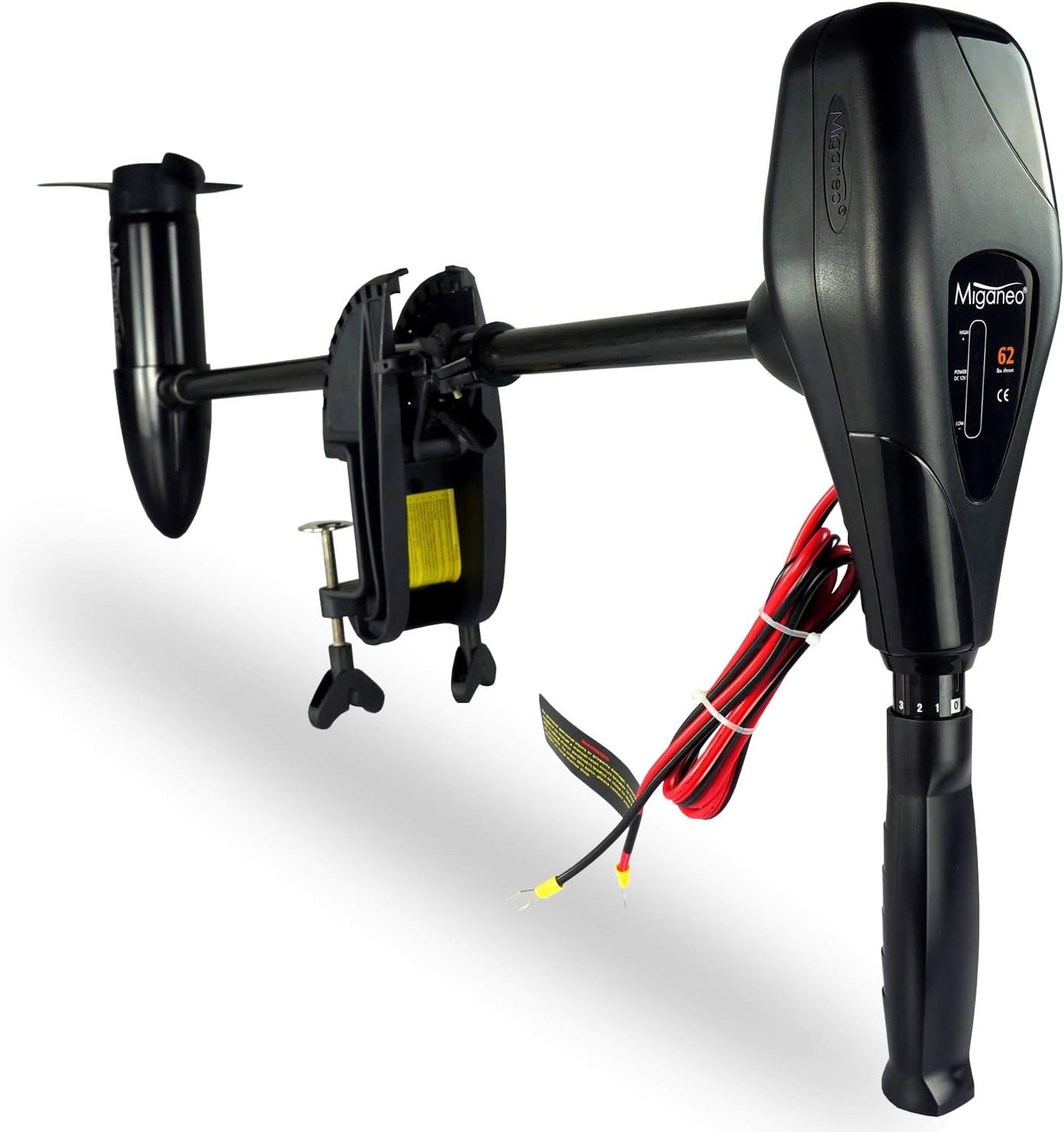 Terena Miganeo Moteur électrique 62 lbs - 2 006 kg puissance de poussée 696 W avec batterie LED 12 V 28,2 kp résistant à l'eau de mer