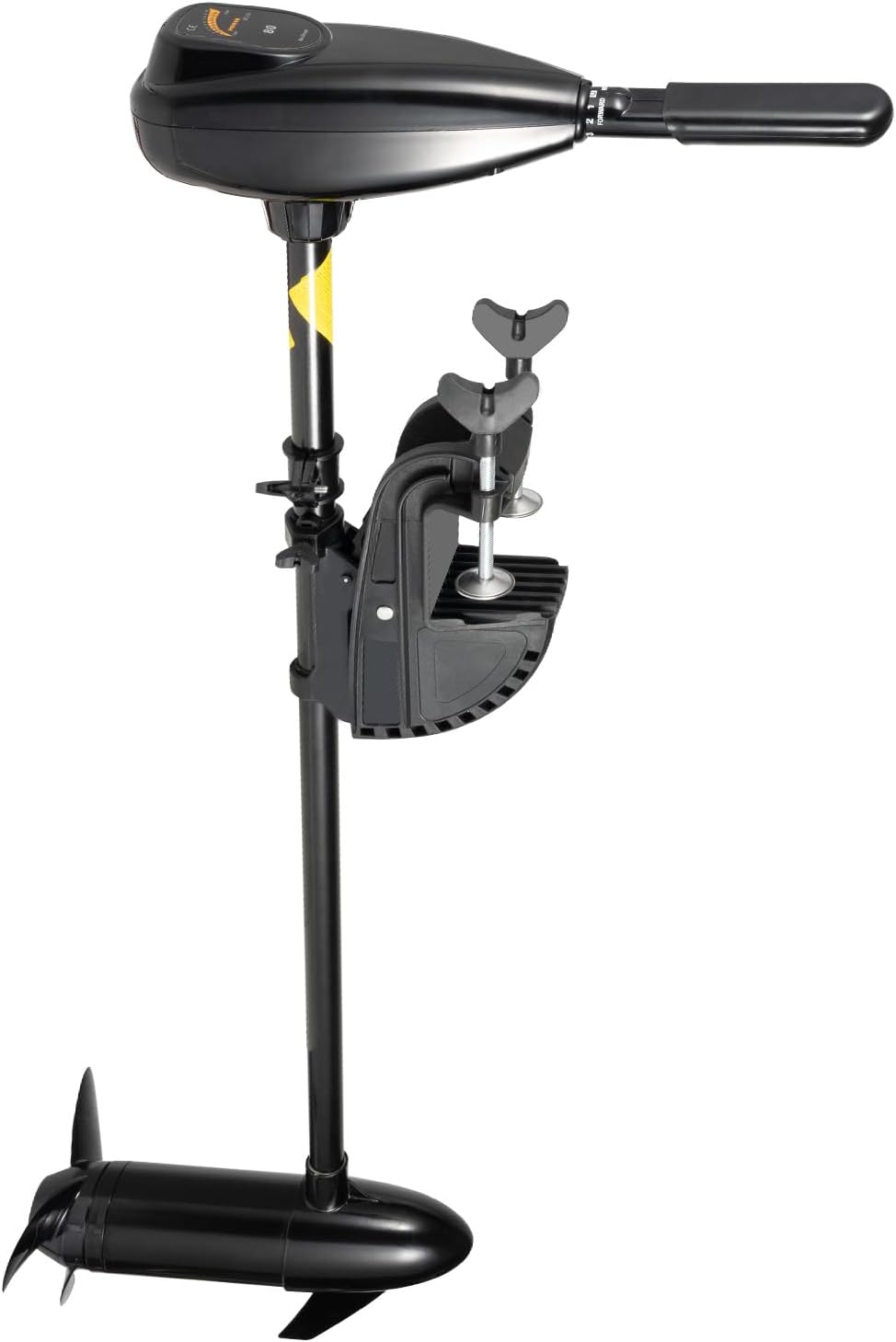 Moteur électrique 7 CV pour bateau, moteur hors-bord 4 temps, moteur à essence pour bateau, hors-bord 80 LBS 12 V, refroidissement par eau, avec système d'allumage CDI, pour bateau pneumatique Noir