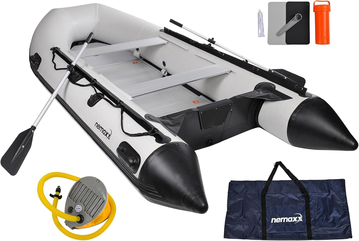 ® Bateaux pneumatiques professionnels[INCL - 2 PAGAIES, SAC+POMPE À AIR] – Bateaux gonflables à rames – Bateaux de pêche, bateaux pneumatiques – Pour 2,5,7 personnes (Longueur: 230cm,330cm,380cm)