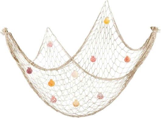 Flycppo Fishnet decoration,Filet de Pêche Décoratif avec Coquilles Filet de Pêche Décor pour Décoration Murale de Fête 100 * 200cm