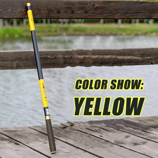 Canne à pêche à la carpe Feeder rigide en fibre de carbone portable durable ultra légère télescopique 2,7/3,6/4,5/5,4/6,3/7,2 m 3.6 m Jaune