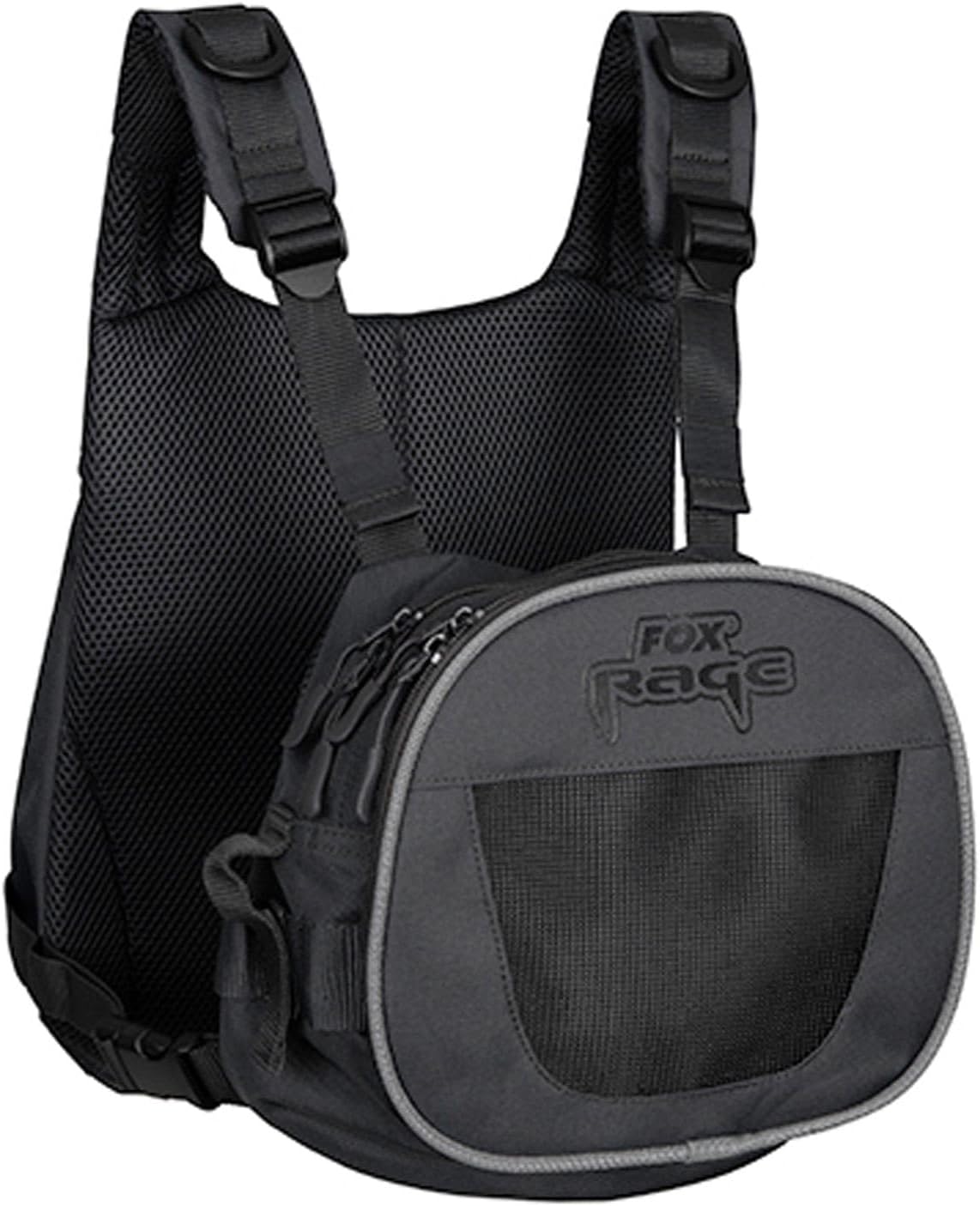 Fox Rage Chest Pack Sac de pêche, 28 x 12 x 23 cm, sac pour accessoires de pêche, sac à leurres artificiels, Noir