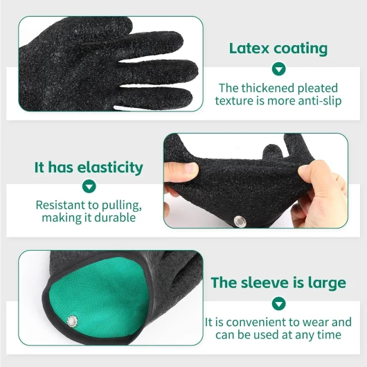 JRILUO Gants De Pêche Antidérapants 1 Paire Gants De Lancer Imperméables, Élastiques, Épaissis, Résistants Aux Coupures, À l'usure Et Au Glissement pour Brochet Silure Sandre Mer