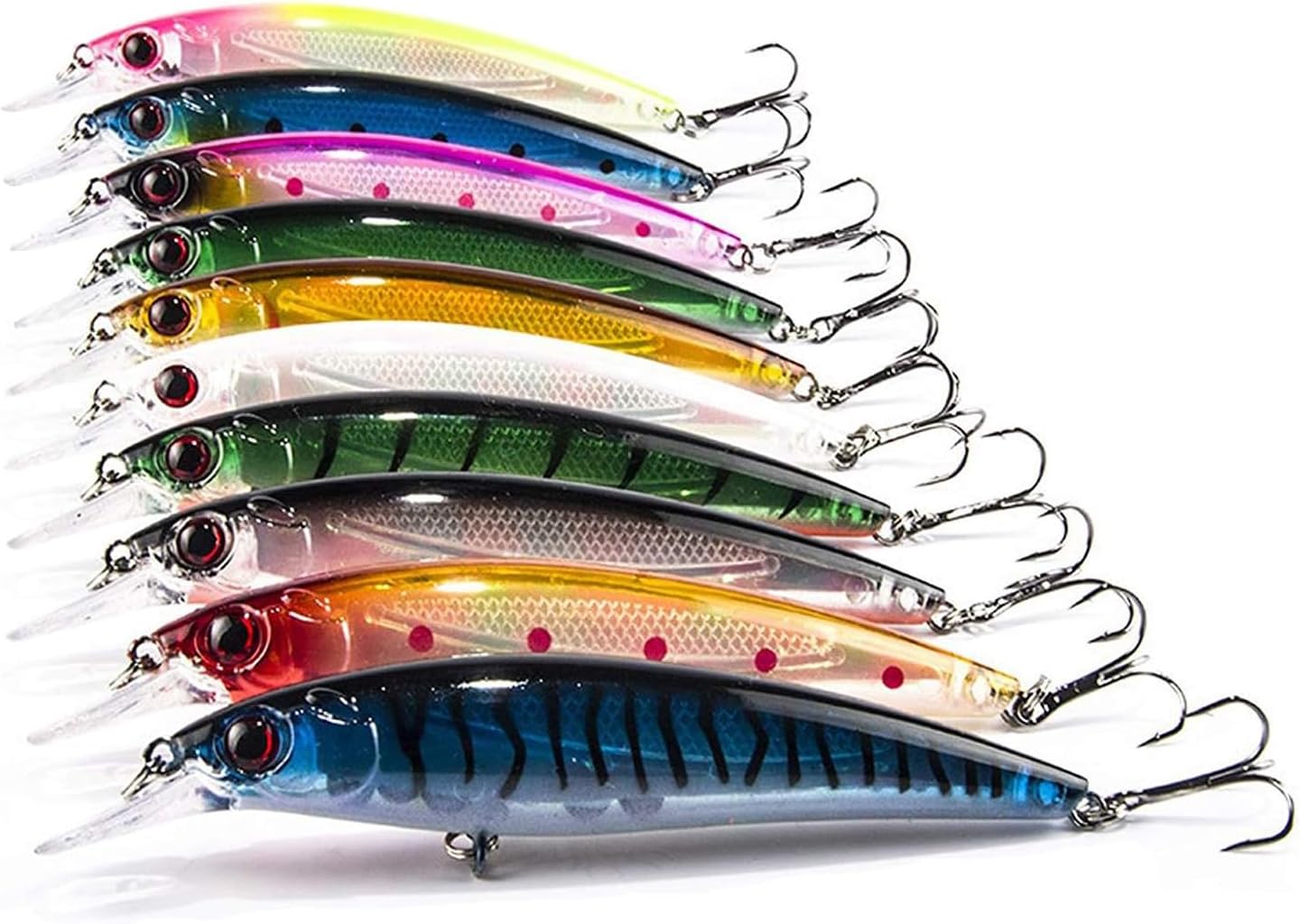 Decoy Set de 10 leurres Appât de pêche aux leurres pour Les Poissons prédateurs pour Le brochet