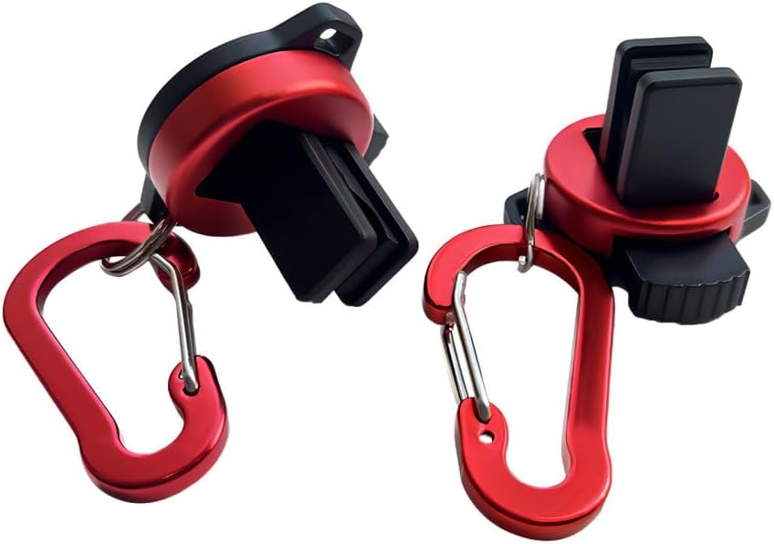 Clips de Canne à Pêche Réglable, 2 Pièces Support de Canne à Pêche, Attache Canne Portable en Aluminium Mouche Rod Pod Portable avec Porte-clés de Verrouillage pour Cannes Pêche de Diamètre 2-11mm