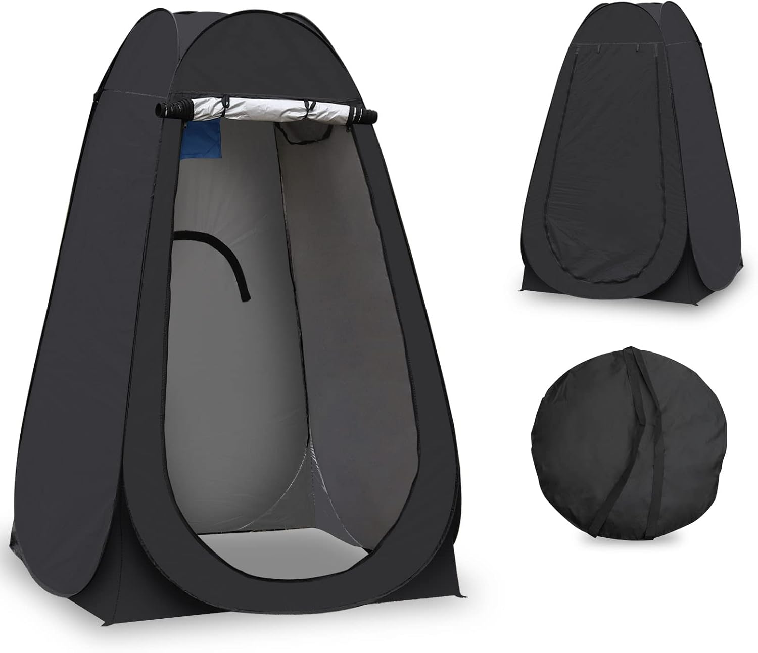 Tente de Toilette Pop Up Toilette Cabinet de Changement Anti-UV Tente de Douche pour la Plage, la pêche, Le Bain, l'extérieur, avec Un Sac de Transport 120×120×190 cm Blanc