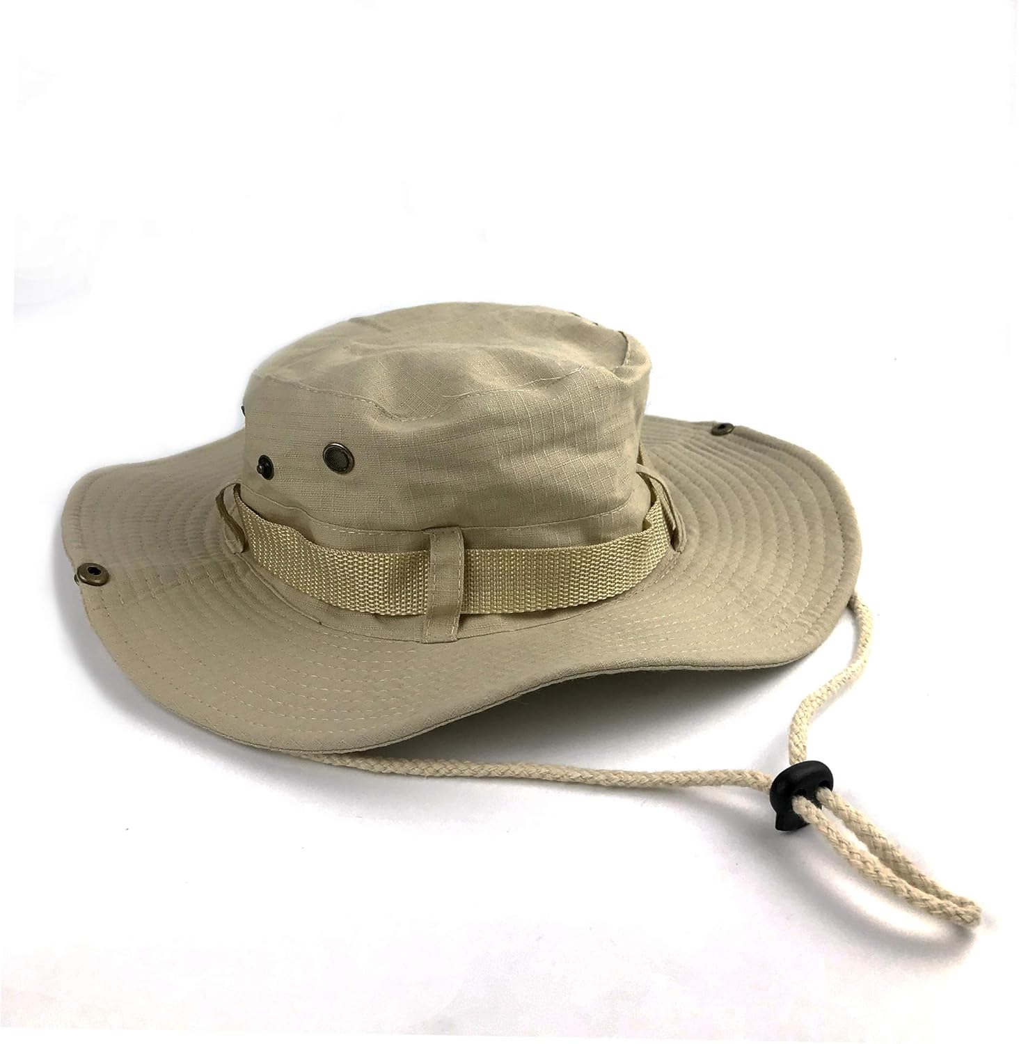BEISIJIA Chapeau de pêche à large bord - Protection UV - Chapeau boonie coupe-vent - Chapeau de soleil pour homme et femme Taille unique Beige