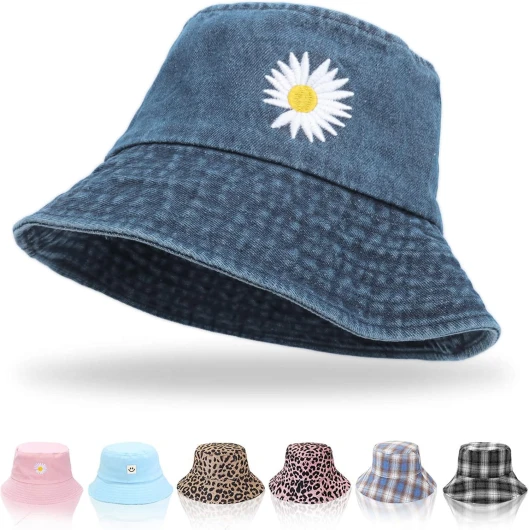 Keho Chapeaux Seau Femme – Réversibles en Coton, Été, Plage, Pliables, Chapeaux de Pêcheur, Idéal Voyage, Randonnée, Protection Solaire