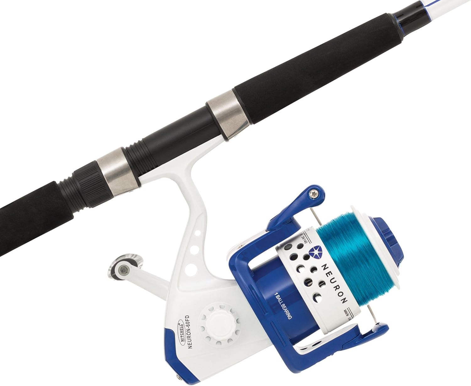 Neuron combo canne en carbone et moulinet déjà rempli avec du fil de pêche, prêt à pêcher, excellent rapport qualité prix, caperlan