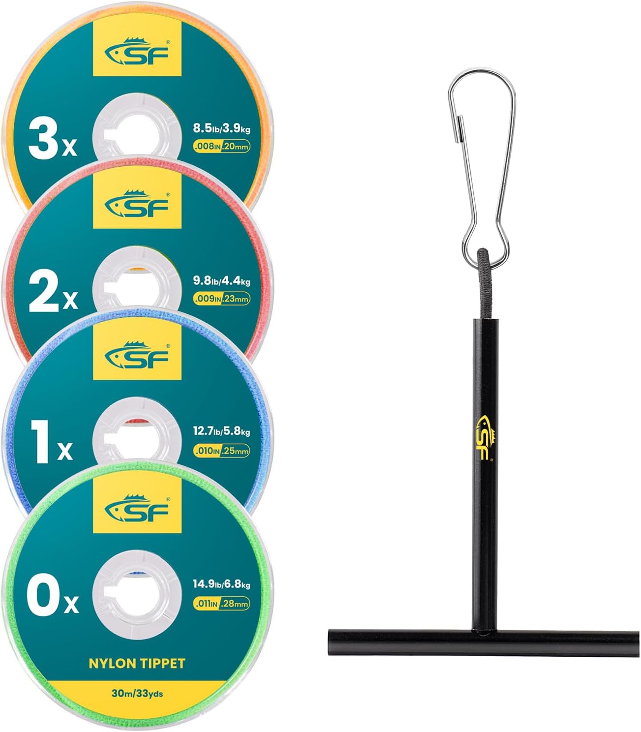 SF Tippet Ligne de pêche à la Mouche en Nylon monofilament Transparent avec Support de Bobine Tippets Leaders Truite Eau Douce 30 m 75 m 100 m 0 x 1 x 2 x 3 x 4 x 5 x 6 x 7 x