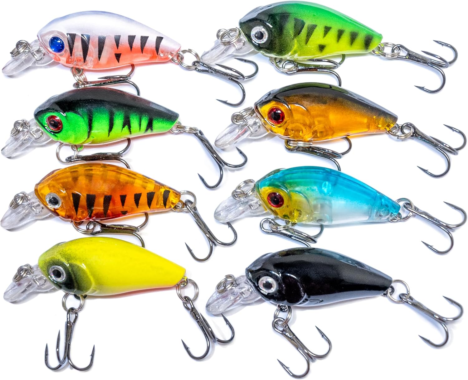 Generic Steinn Wobbler Crankbait Set de leurres artificiels, Article de Peche - Poisson prédateur Zander Perche - 3,7 g 4 cm - Avec boîte à appâts