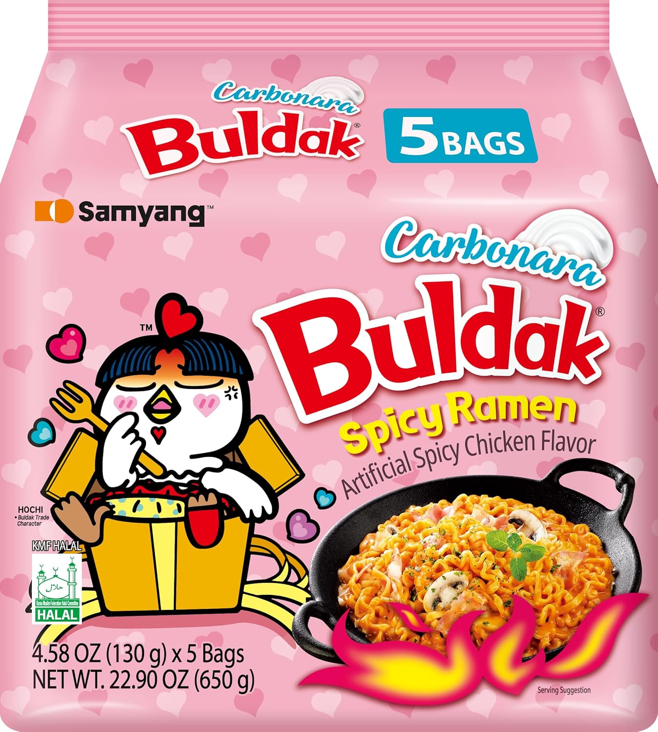 Samyang carbo feu Buldak nucléaire frit super chaud de nouilles épicée 5 Pack