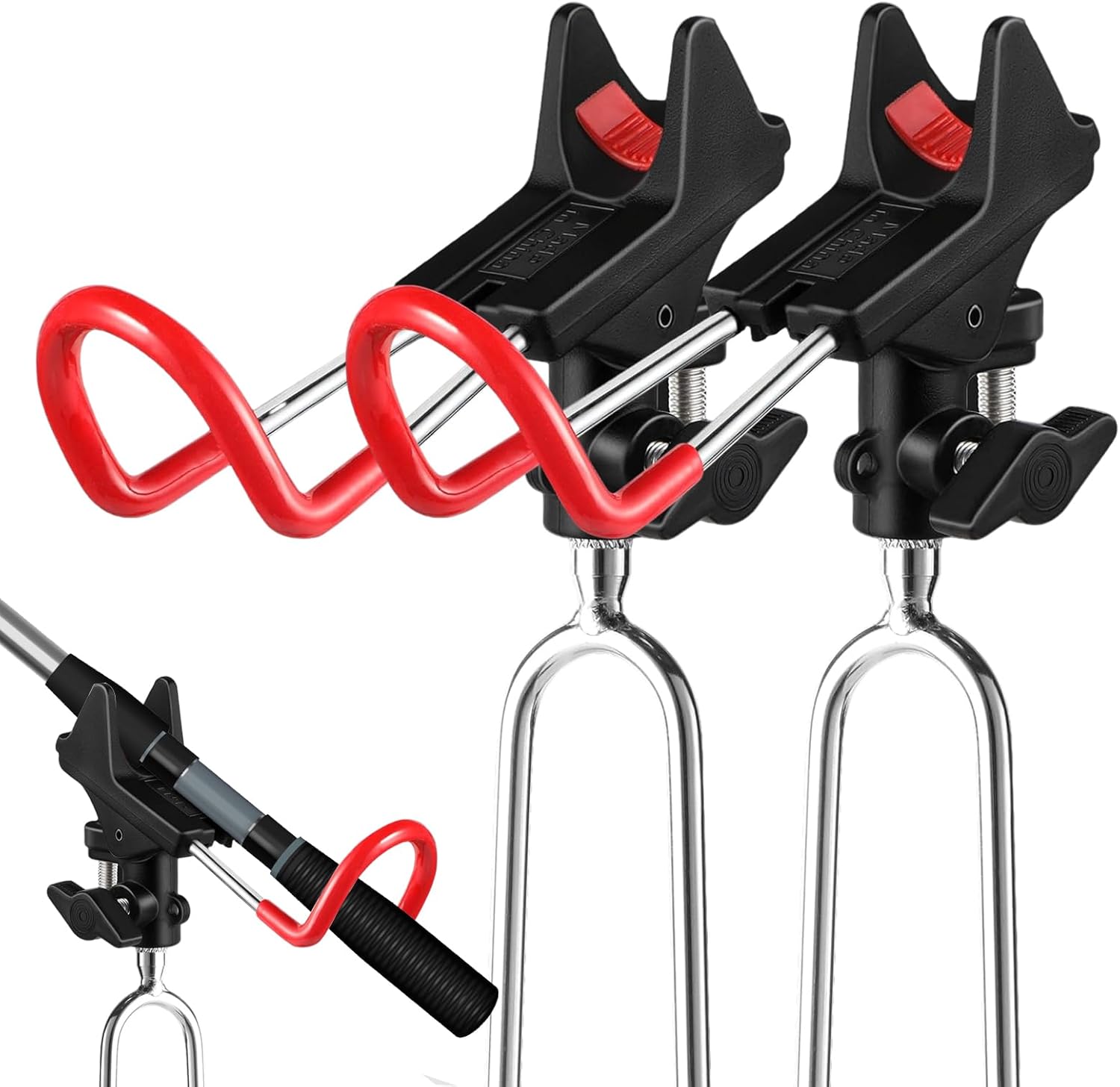 Lot de 2 Repose Canne, Support Canne a Peche Réglable à 360°, Support de Canne à pêche pour Bateau, pour Pêche en Rivière, Pêche à la Plage