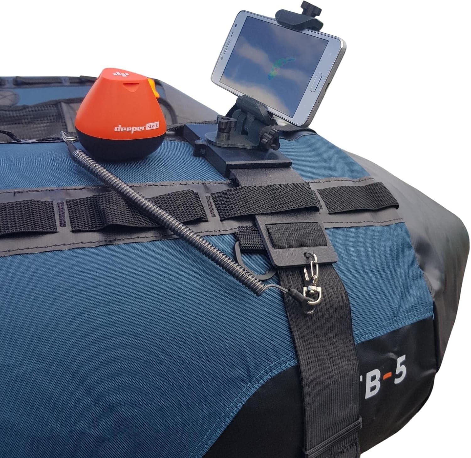 Artisan 3d Support téléphone pour Float Tube de Peche Compatible Sondeur Deeper - Idéal pour Sonder et pêcher en sécurité/Trouver Le Poisson Facilement