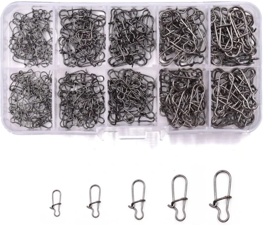Phad Fishing 150Pcs/250Pcs Agrafhe Duo-Lock de Pêche en Kit Connecteurs de Pêche Taille 0# 1# 2# 3# 4#