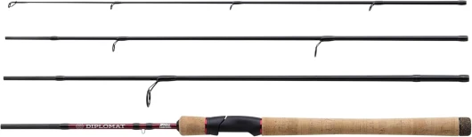 Abu Garcia Diplomat V2 Canne à pêche de Voyage - Canne à pêche de Voyage compacte en Carbone 4 pièces pour Plusieurs espèces, idéale pour la pêche en Eau Douce et en Eau salée, Sélection de Tailles