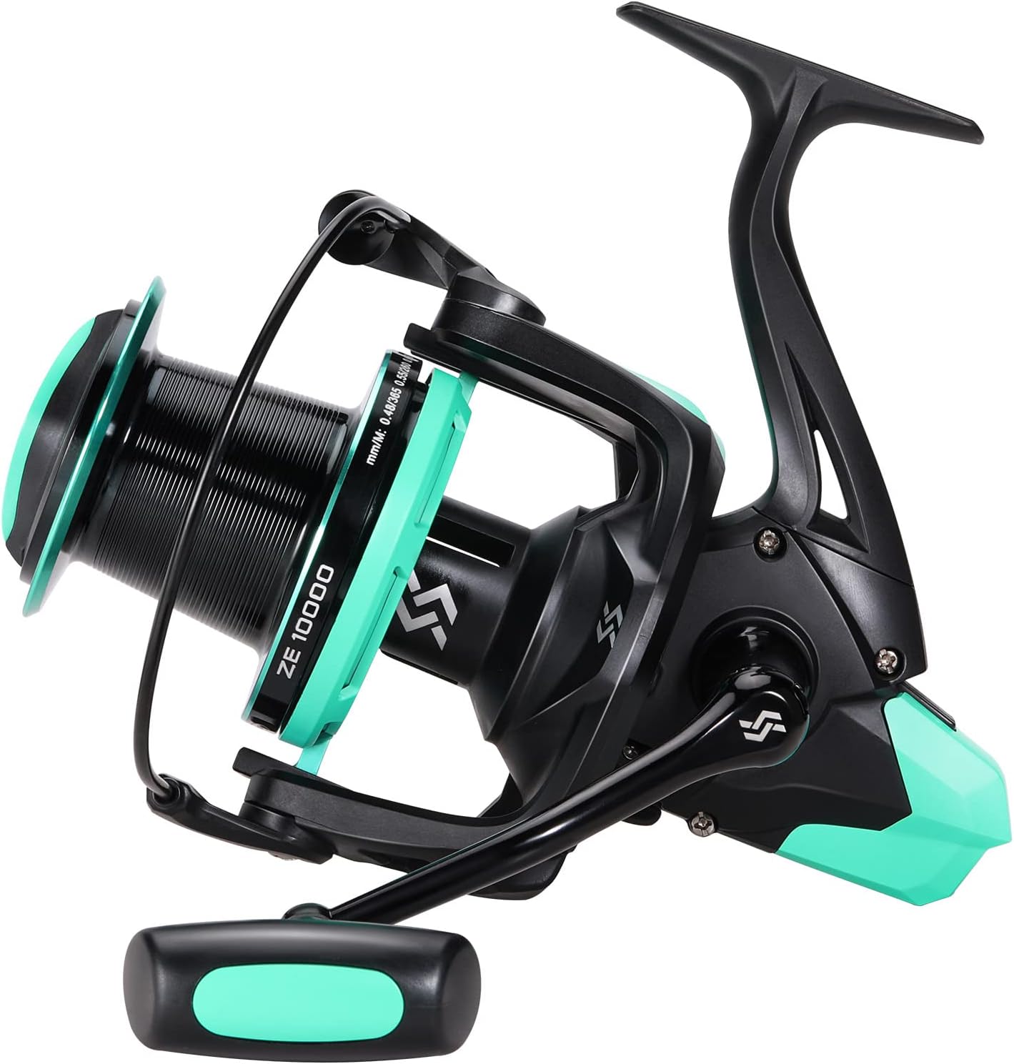 Sougayilang Surf Fishing Reel，11+1BB Stainlesss Spinning Reel, 10000 Series Super Powerful Drag, Oversize Line Capacity Spool for Saltwater/Freshwater Catfish Carp Fishing Reel Vert - 10000