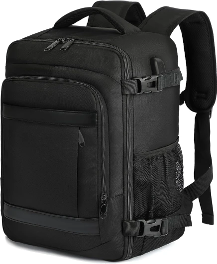 Sac à Dos Voyage Cabine Avion 45x36x20 pour Easyjet 30L Bagage Cabine Grande Bagage à Main sous Le Siège Sac à Dos Homme pour Ordinateur Portable 14 Noir 45x36x20cm-30L Noir