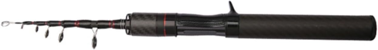Gettimore Canne à pêche télescopique en fibre de carbone UL, canne à pêche télescopique en fibre de carbone pour voyage, pêche, truite, bar avec guides Fuji 1,5 m.