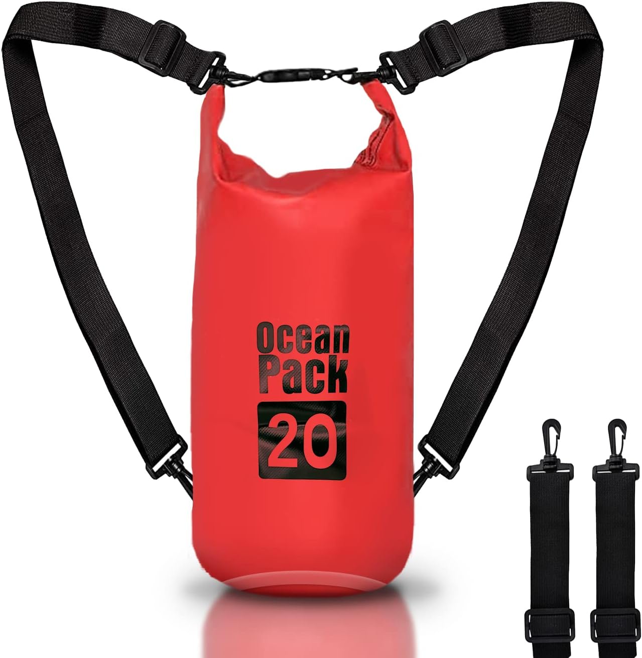 Sac à dos étanche 2/5/10/20L litres, Dry Bag Mer, Etui Pochette Imperméable Sangle bandoulière réglable pour bateau pêche Rafting plage sports nautiques, Protéger Téléphone/Argent/Carte/Clé