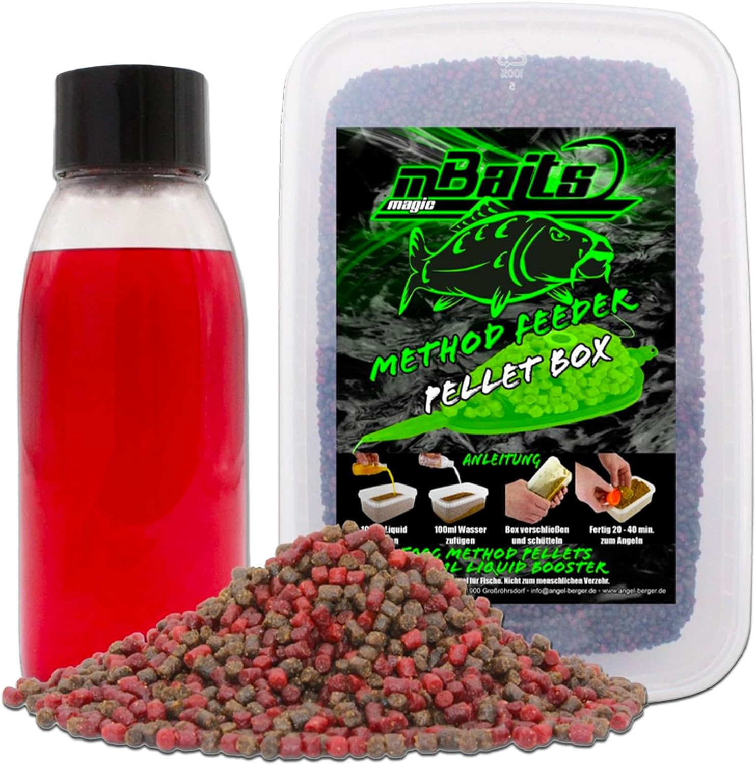 Angel-Berger Magic Baits Méthode Feeder Pellet Box Pellet Set