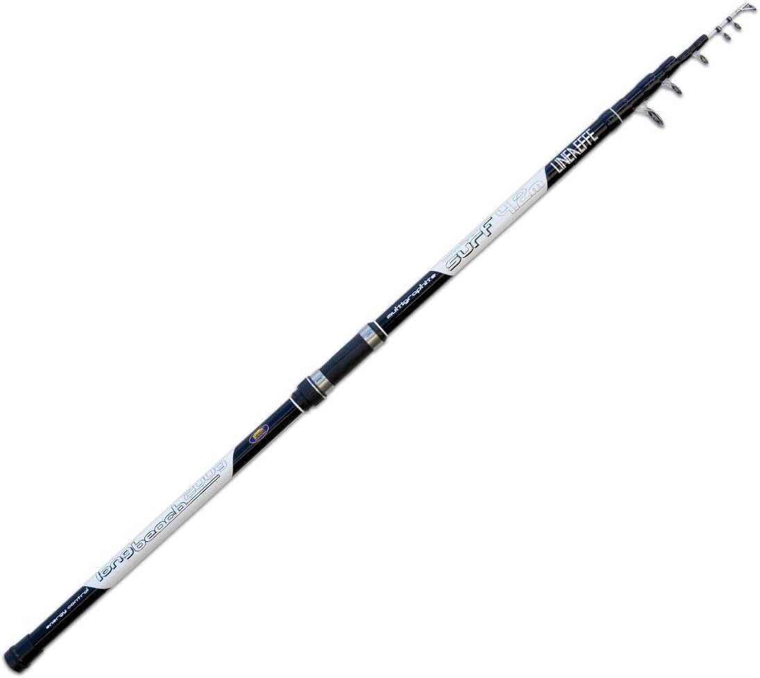 Lineaeffe Long Beach WWG 4.20 m up to 200 g Canne à Pêche Surfcasting Léger Télescopique Surf Mer au Fond Carbone