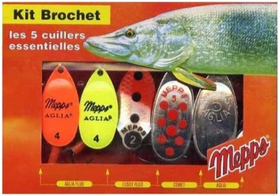 Mepp's - Lot de hameçons de pêche Argent,Jaune,Rouge