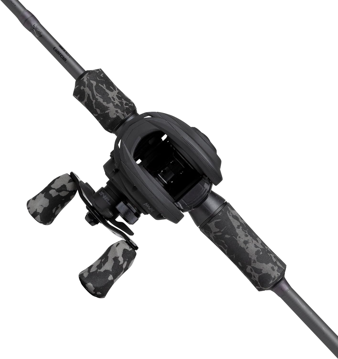 Abu Garcia MAX X Black Ops Canne à pêche au lancer et moulinet, 1.98 m 10-40g, Ensemble pour la pêche en rivière, combos baitcasting pour les pêcheurs en eau douce, Brochet, perche et sandre - Noir