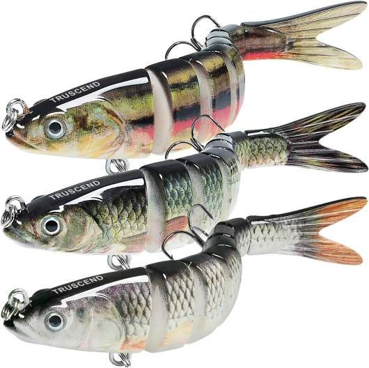 Leurres de Pêche pour Eau Douce et Eau Salée, Swimbait Réaliste pour Bar, Truite, Crapet, Leurre de Pêche à L'achigan à Enfoncement Lent, Cadeaux de Pêche Incroyables pour Hommes