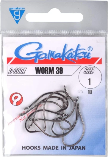 Gamakatsu Hameçon Dropshot Hook Worm 39 - Pour pêche Drop Shot - Pour jigs et leurres en caoutchouc - Crochet Dropshoth pour poissons en caoutchouc