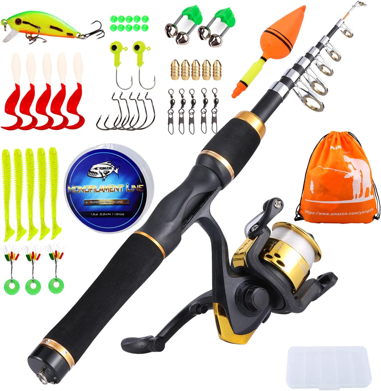 Sougayilang, canne à pêche télescopique avec moulinet d’enfant pour la pêche à la truite d’eau douce en voyage