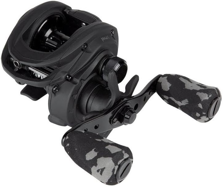 Abu Garcia Max® X Black OPS Moulinet de pêche au Lancer - Moulinet de pêche baitcast à Profil Bas - pour Les pêcheurs prédateurs dans Les Lacs et rivières d'eau Douce - Noir LP - Gaucher