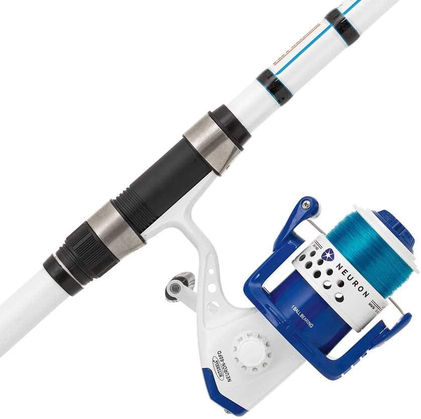 Neuron Multicolore Surfcasting Prêt à Pêcher Canne à Pêche et Moulinet 15/150 Tressé 15-30 lb Ambidextre 100-200g- 4.50m