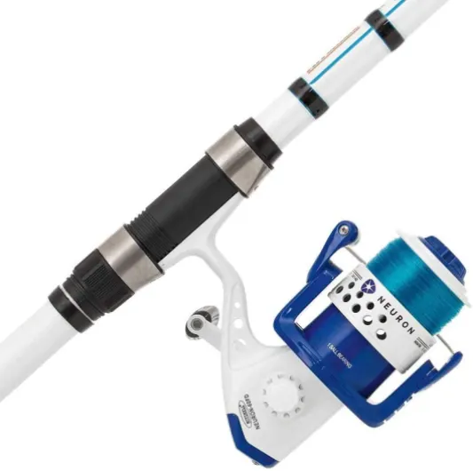 Neuron Multicolore Surfcasting Prêt à Pêcher Canne à Pêche et Moulinet 15/150 Tressé 15-30 lb Ambidextre 100-200g- 4.50m