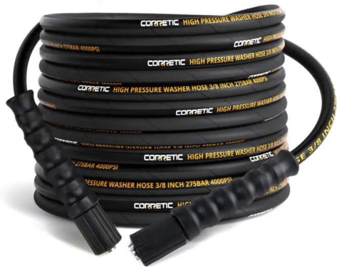 Tuyau pour Nettoyeur Haute Pression 4000 PSI - Extension de Rechange en Caoutchouc, Fil Tressé à Haute Résistance, Filetage en Laiton M22-14mm (50 FT/15 M)