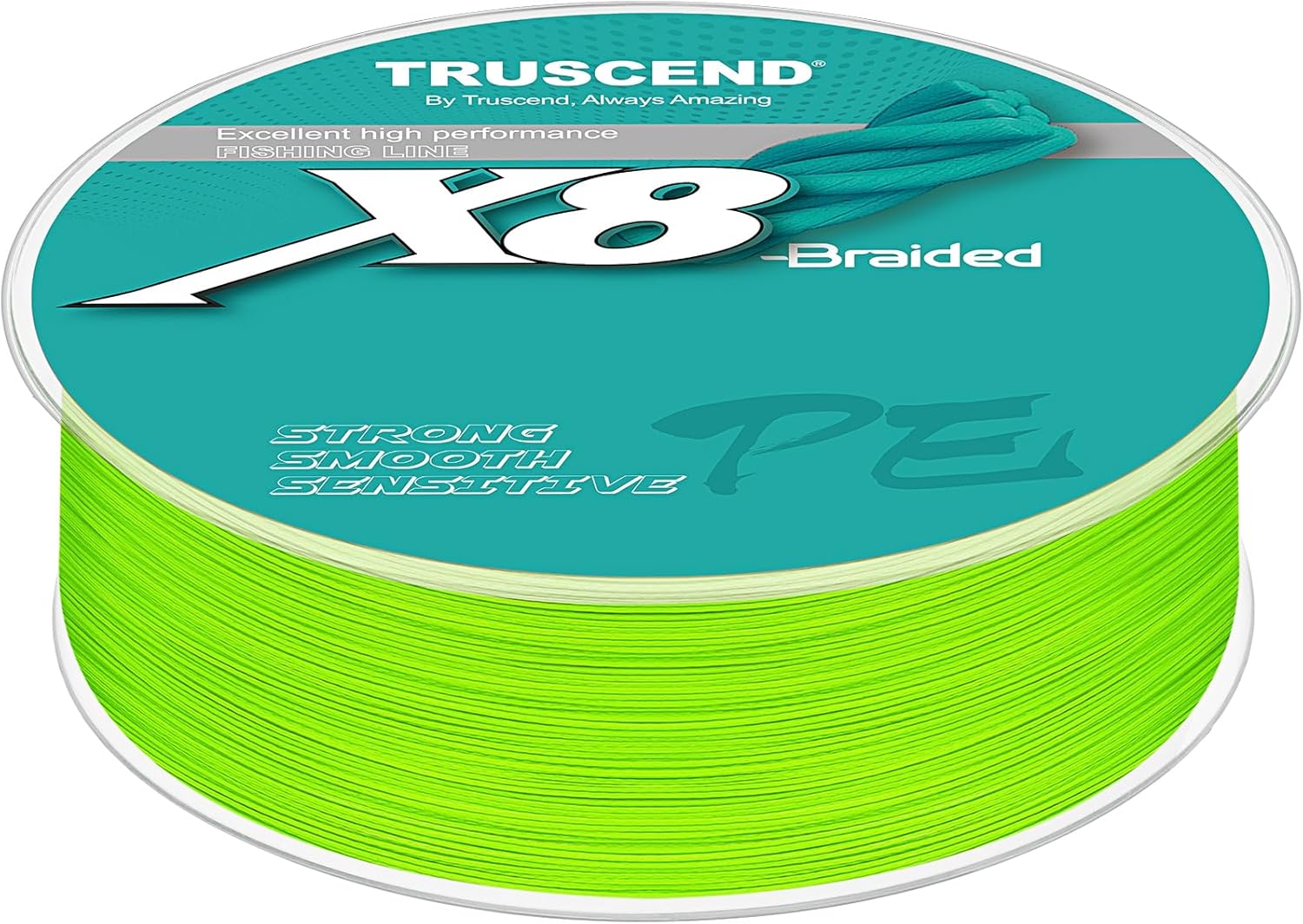 X8 Ligne de Pêche Tressée, Tresse PE Durable et de Qualité pour Les Professionnels, Plus Fine et Plus Fluide pour Un Lancer Efficace, équipement de pêche en Eau Douce Indispensable 30lb/300yds Vert Fluo