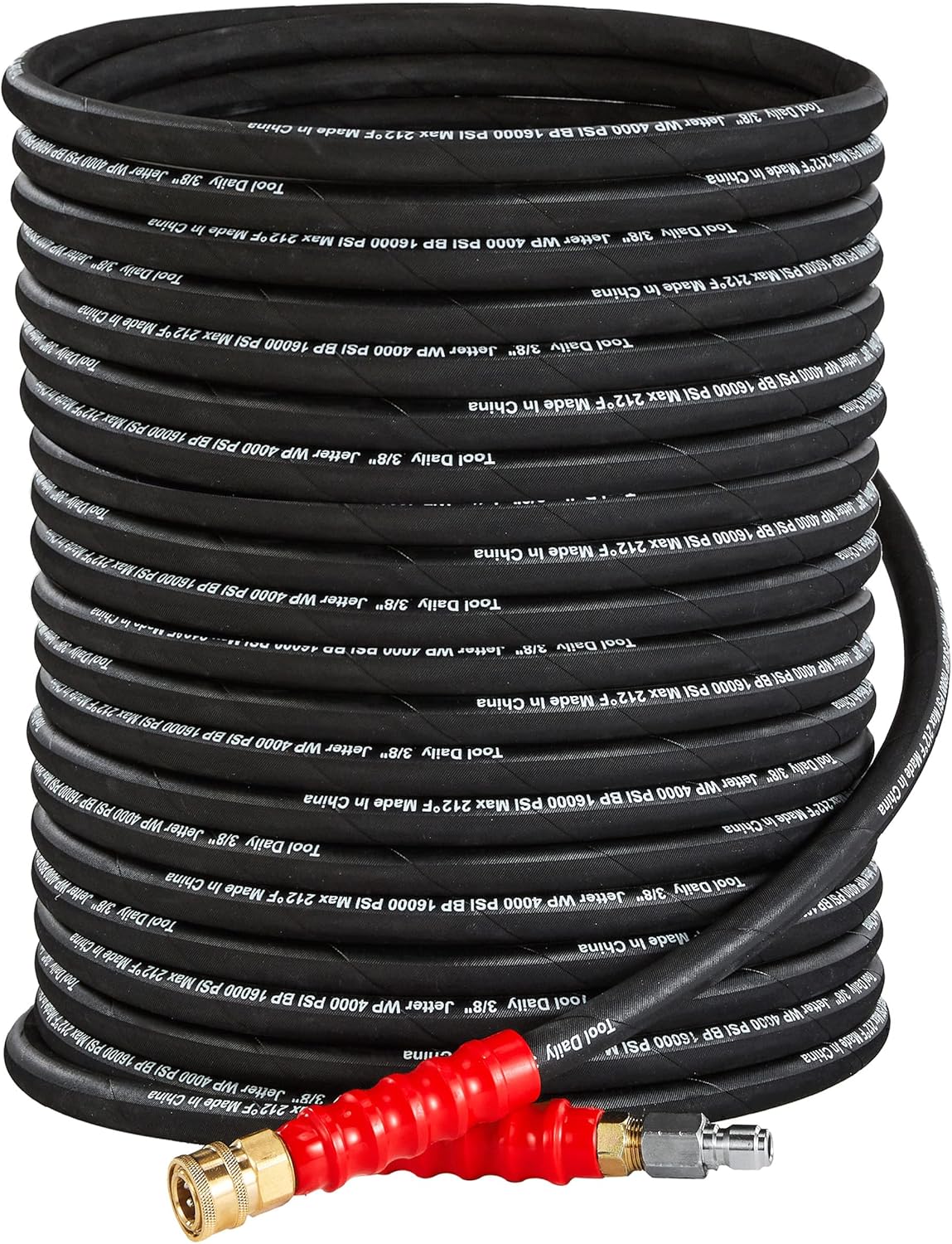 Tuyau pour Nettoyeur Haute Pression, 3/8 de Pouce x 15 Mètres, Connexion Rapide, 280 Bar, Fil Tressé Haute Résistance