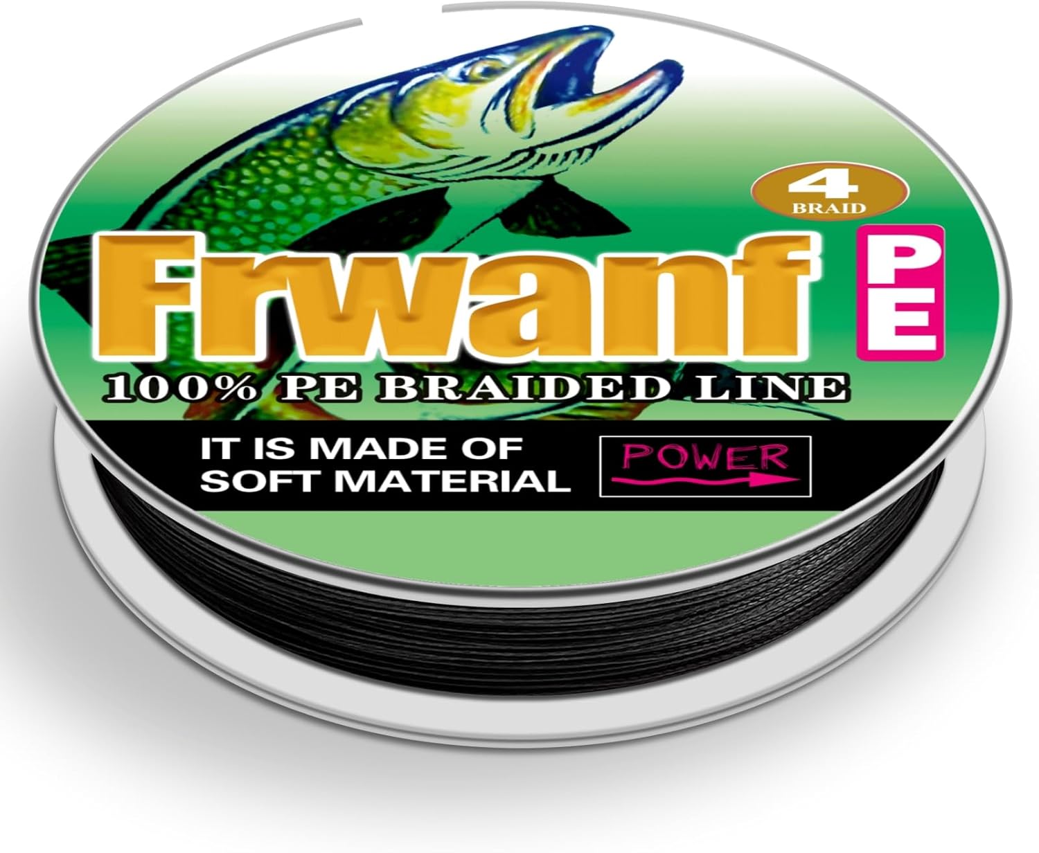 Frwanf Ligne de pêche tressée, Couleur inaltérable, 100 m à 2 000 m, Ligne de pêche en PE Ultra-résistante 6-300 LB, Fil de pêche résistant à l'abrasion, sans élasticité Noir 100m/109Yards 8lb/0.12mm