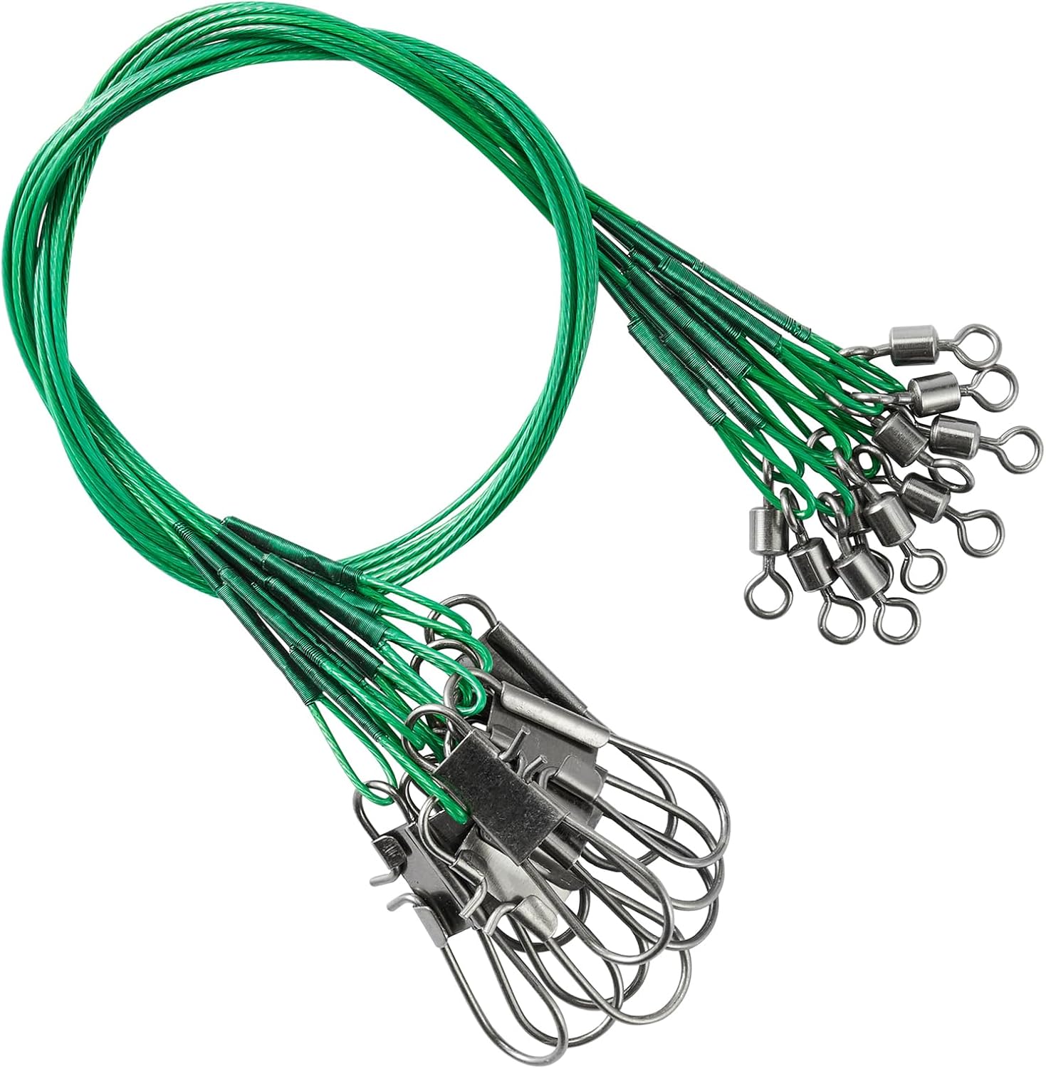 Bas de Ligne en Acier pour la pêche en Eau salée Bas de Ligne en Fil de Fer Robuste pour leurres Bas de Ligne de pêche Haute résistance en Eau Douce #3 (9.8in-40lb) 30pcs