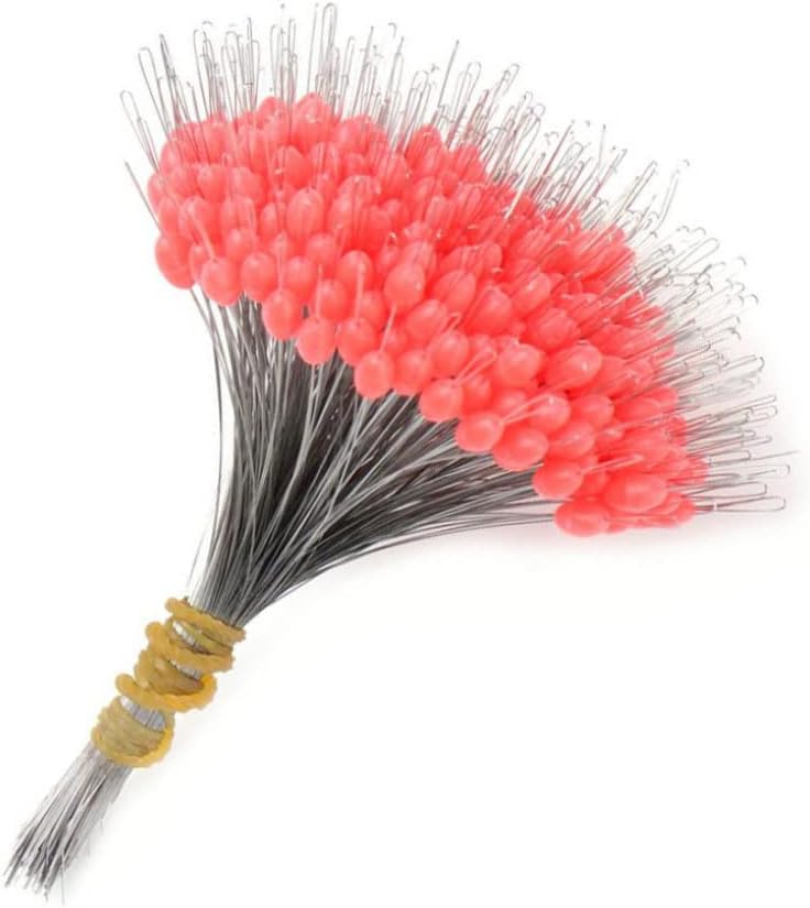 Liummrcy 300 PCS Pêche en Caoutchouc Perles de Bobber Stopper Pinker Float Sinker Floging Red Cylinder Floated Stop Disponible 2.5# -5.0# Ligne Float Rubber, Float Rubber Stopper, Fishing Stopper, S pour 2,5 # -5.0 # ligne