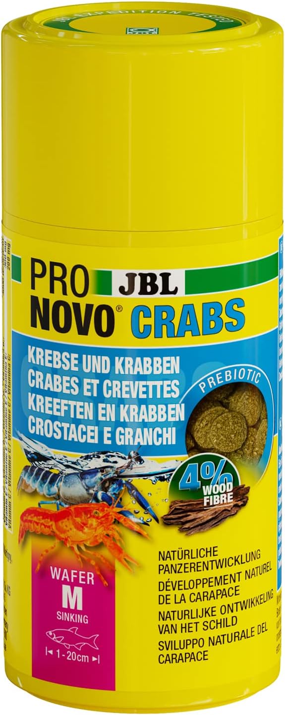 PRONOVO CRABS WAFER, Aliment de Base pour Écrevisses, Crabes et Crevettes géantes de 1-20 cm, Pastilles pour Écrevisses, taille M, 100 ml 48 g (Lot de 1) Pronovo